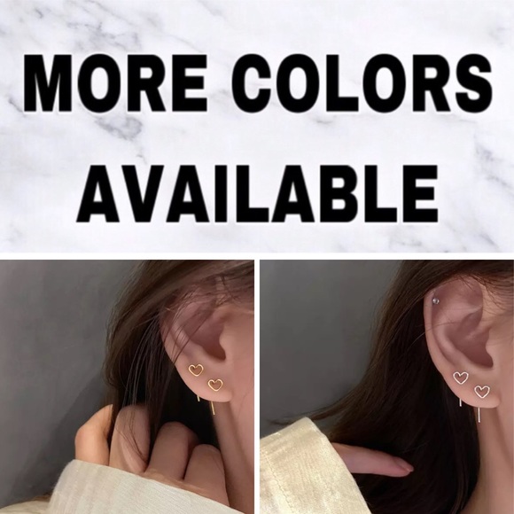 🔴𝟭𝟬/$𝟮𝟱🔴NEW Gold Heart Simple Stud Earrings - Picture 9 of 12